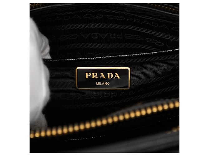 Tote Prada Medium Saffiano Vernice Parabole Nero - vista 5