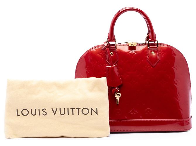 Borsa a mano Louis Vuitton Monogram Vernis Alma PM rossa Rosso - vista 7