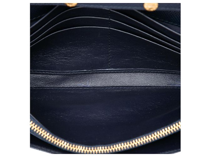 Borsa a tracolla Prada Saffiano Lux Wallet On Chain Blu - vista 4