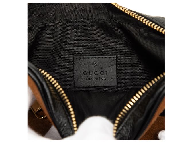 Borsa a Tracolla Mini Suede Web Ophidia Gucci Marrone - vista 5