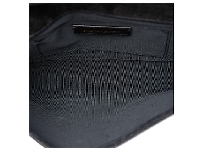 Clutch Saint Laurent Chyc Ligne in vernice nera Nero - vista 4