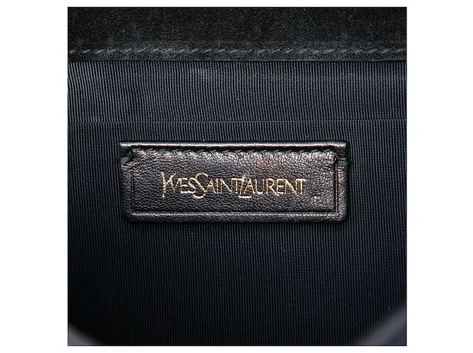 Clutch Saint Laurent Chyc Ligne in vernice nera Nero - vista 5