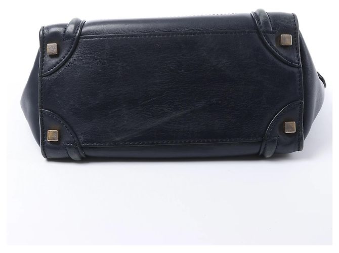 Céline Borsa a mano CELINE Luggage Micro in pelle blu navy - vista 12