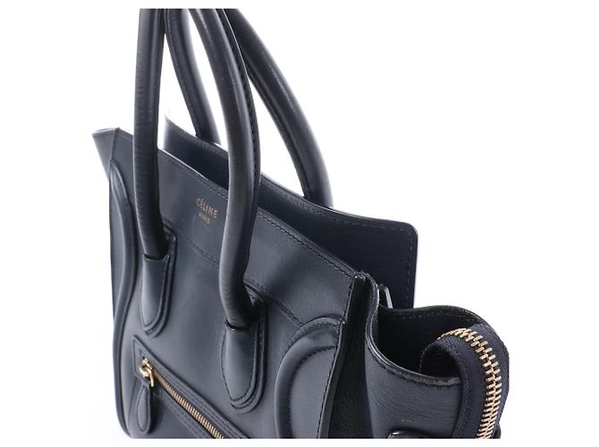 Céline Borsa a mano CELINE Luggage Micro in pelle blu navy - vista 3