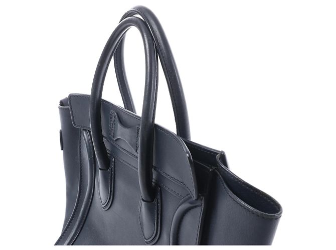 Céline Borsa a mano CELINE Luggage Micro in pelle blu navy - vista 5