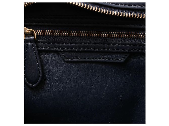 Céline Borsa a mano CELINE Luggage Micro in pelle blu navy - vista 9