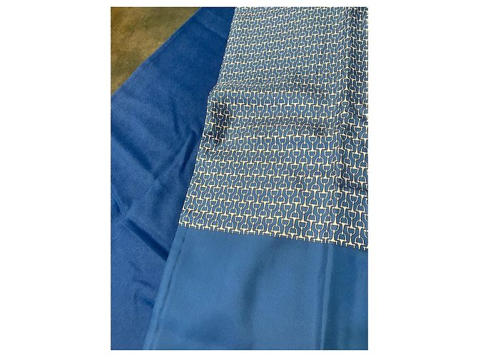 Hermès Angora-Schal Blau - Ansicht 2