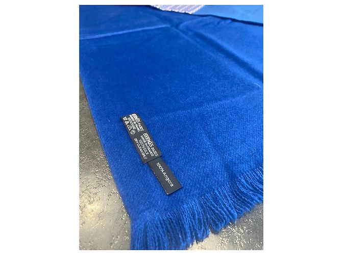 Hermès Angora-Schal Blau - Ansicht 3
