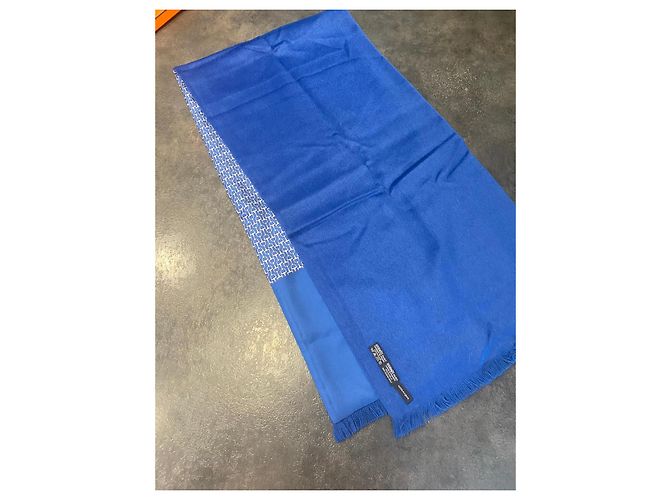 Hermès Angora-Schal Blau - Ansicht 5