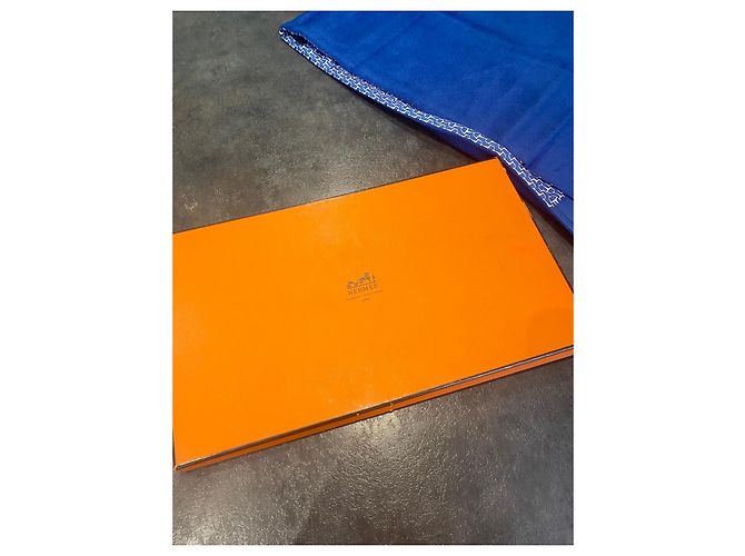 Hermès Angora-Schal Blau - Ansicht 6