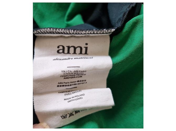 Autre Marque AMI Alexandre Mattiussi Abito Camicia Oversize a Righe Verde/Navy Blu scuro - vista 6
