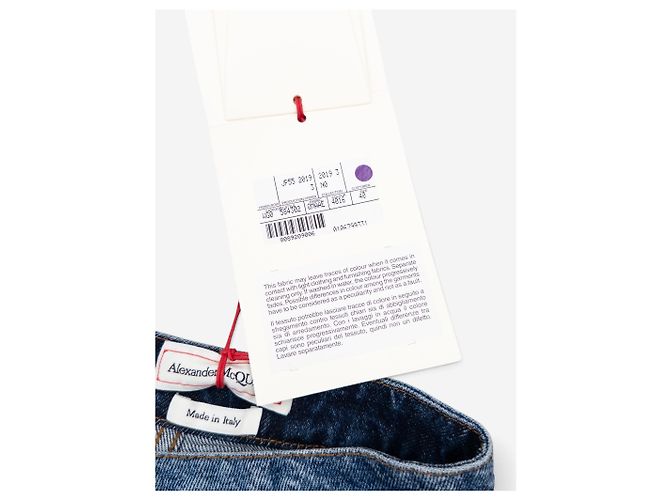 Falda midi de denim con volantes y paneles Alexander McQueen SS19 Azul - vista 6