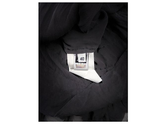 Dolce & Gabbana Chiffon-Sommer-Midikleid mit Rüschen aus den 2000ern Schwarz - Ansicht 6