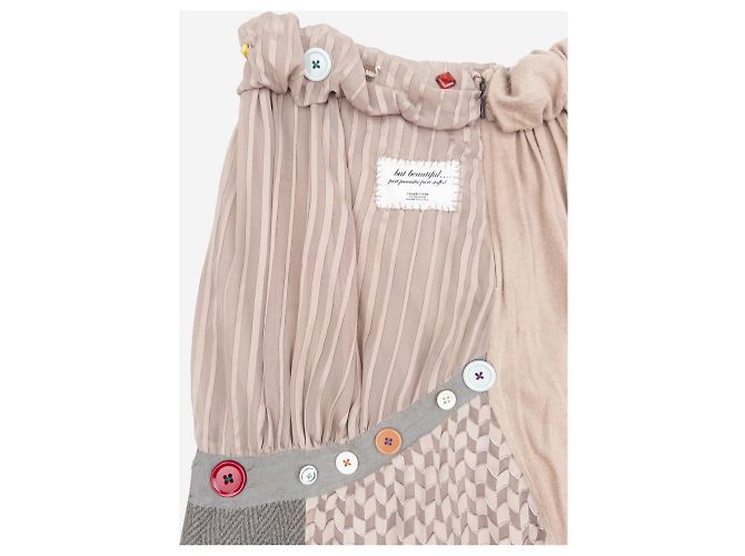 Falda de patchwork reconstruida Undercover AW04 "But Beautiful" Verde - vista 5