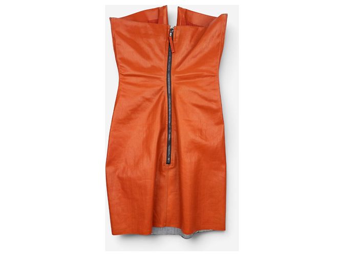 Vestido Mini Rick Owens AW22 'Strobe' de Denim Recubierto con Prong - vista 2