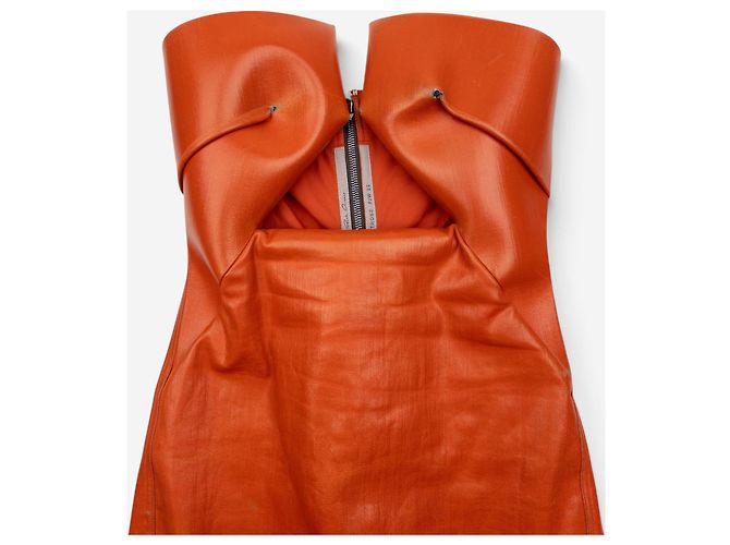 Vestido Mini Rick Owens AW22 'Strobe' de Denim Recubierto con Prong - vista 3