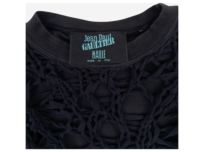 Jean Paul Gaultier 90s Spiderweb-Knit Mesh Longsleeve Schwarz - Ansicht 4