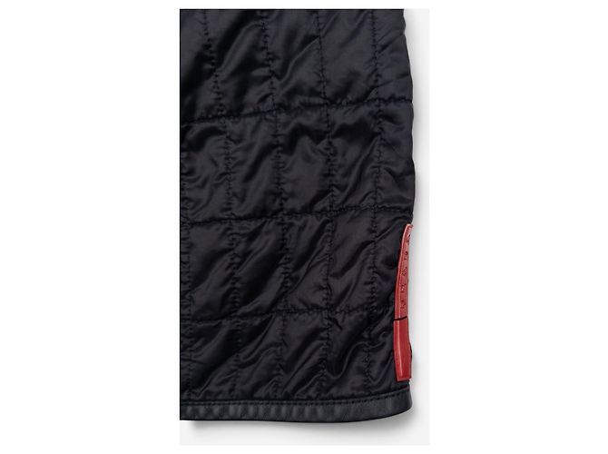 Saia midi acolchoada com fecho Prada AW99 Linea Rossa Red Tab Preto - vista 3