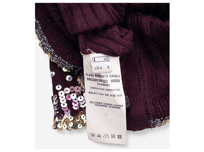 Roberto Cavalli Strick-Cardigan aus den 2000ern mit Pailletten und Strassknöpfen - Ansicht 5