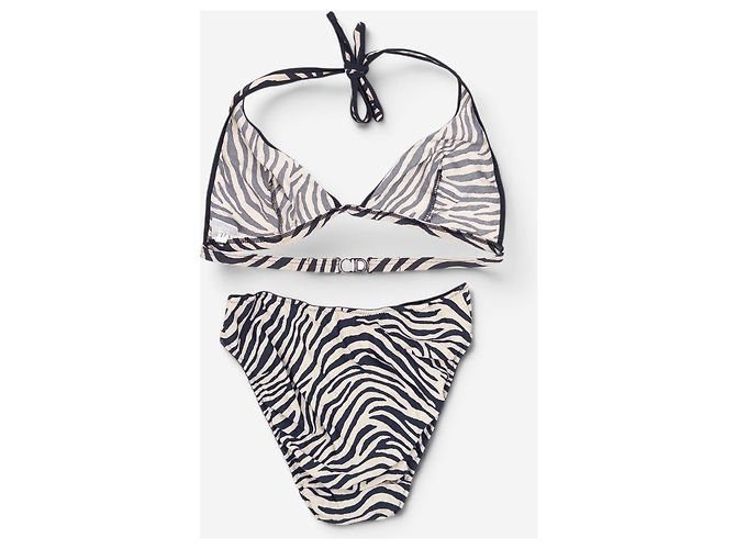 Conjunto de Bikini Estampado de Cebra Dior by Galliano 2000s Negro - vista 2
