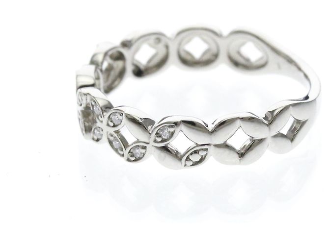Autre Marque Vendome Aoyama Ring mit Diamantblumenmotiv Silber - Ansicht 2