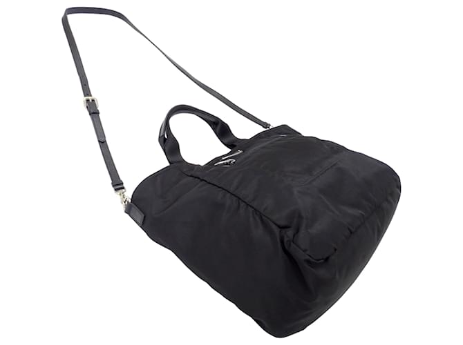 Tote Borsa a mano Prada in nylon nero - vista 4