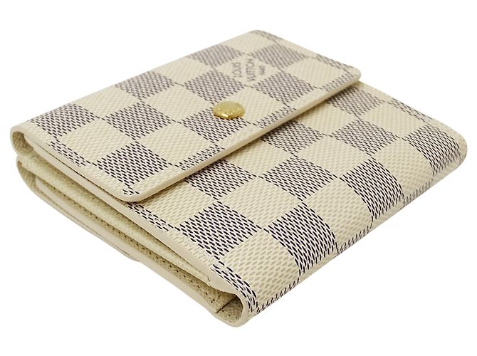Cartera bi-fold para mujer Louis Vuitton Damier Azur Blanco - vista 3