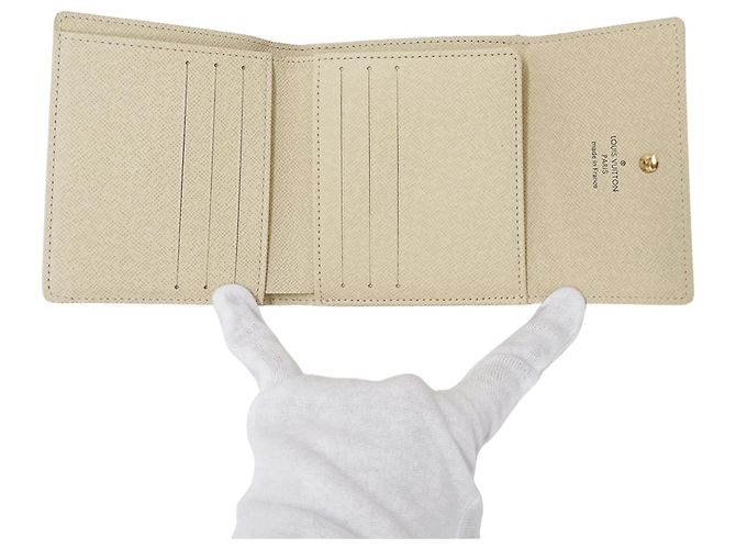 Cartera bi-fold para mujer Louis Vuitton Damier Azur Blanco - vista 4