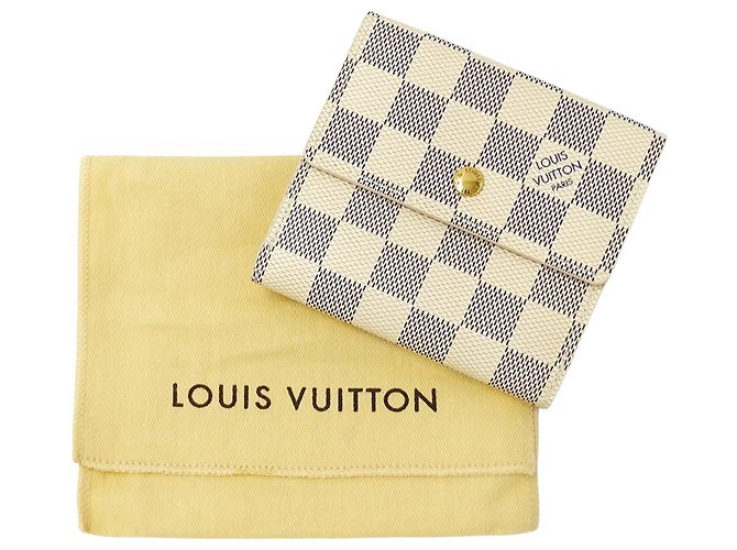 Cartera bi-fold para mujer Louis Vuitton Damier Azur Blanco - vista 6