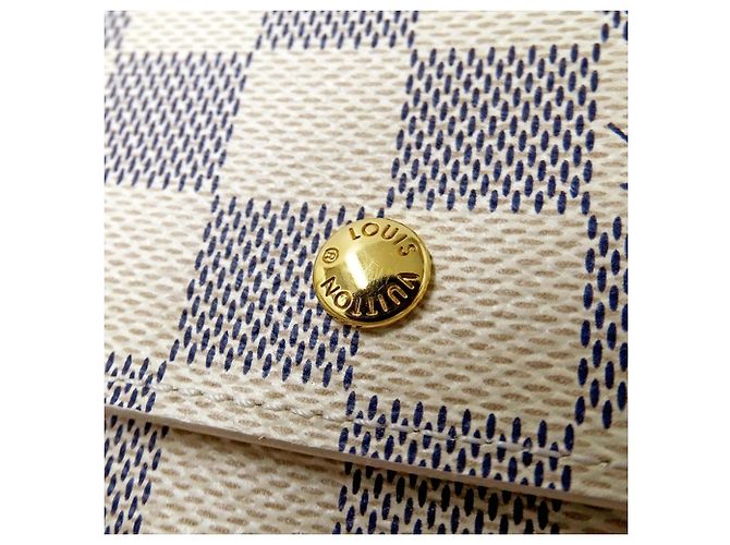Cartera bi-fold para mujer Louis Vuitton Damier Azur Blanco - vista 8