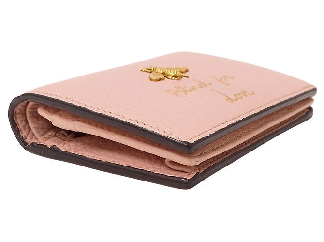 Portafoglio Gucci bi-fold in pelle rosa - vista 3