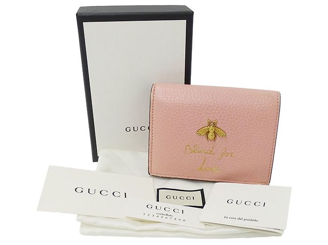 Portafoglio Gucci bi-fold in pelle rosa - vista 5