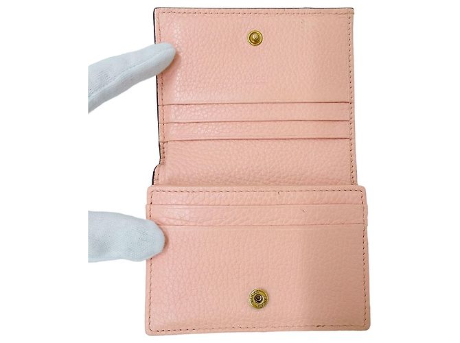 Portafoglio Gucci bi-fold in pelle rosa - vista 6