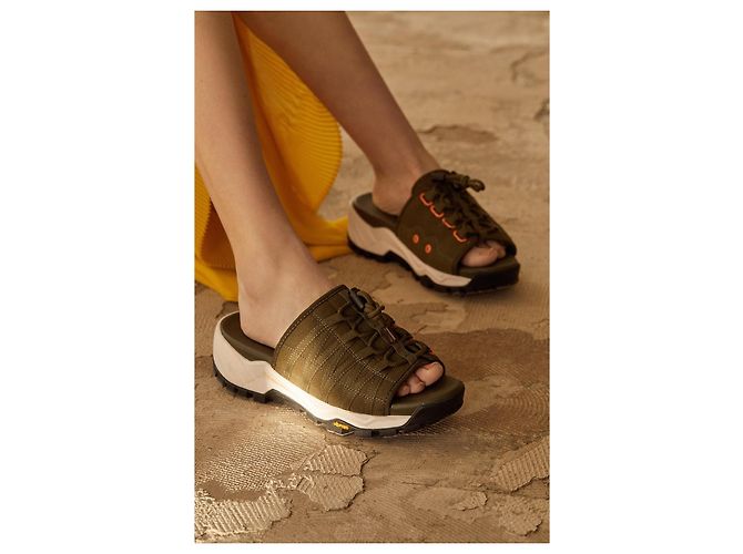 Autre Marque YUME YUME Mount Kita Sandali Platform Olive Green Bianco Verde Arancione - vista 9