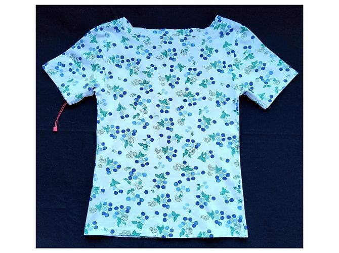 Rouje Top Amanda Estampado Cerezas Blanco Azul Verde - vista 11
