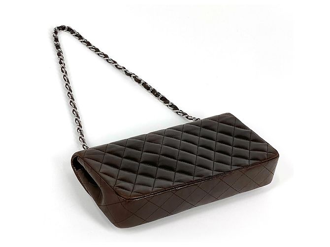 Timeless Borsa a tracolla Chanel Matelassé Single Flap con catena Marrone - vista 2