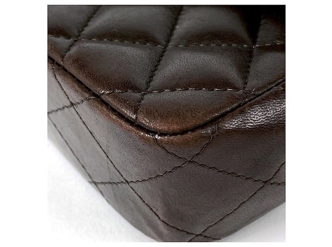 Timeless Borsa a tracolla Chanel Matelassé Single Flap con catena Marrone - vista 3
