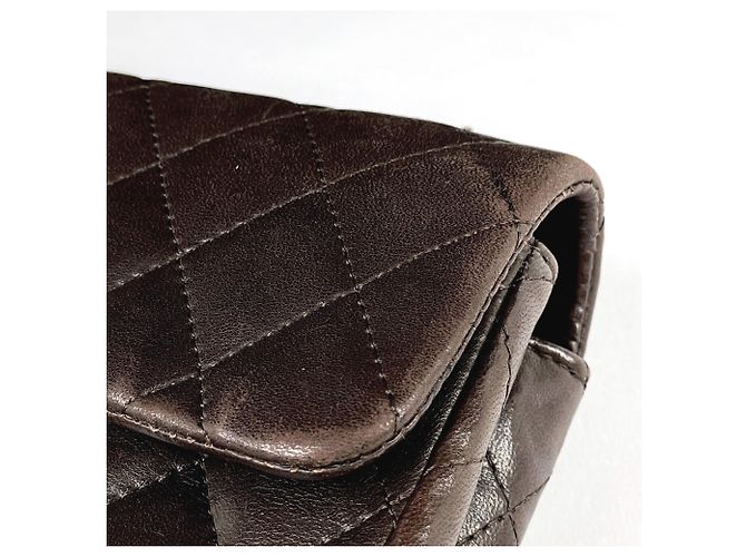 Timeless Borsa a tracolla Chanel Matelassé Single Flap con catena Marrone - vista 4