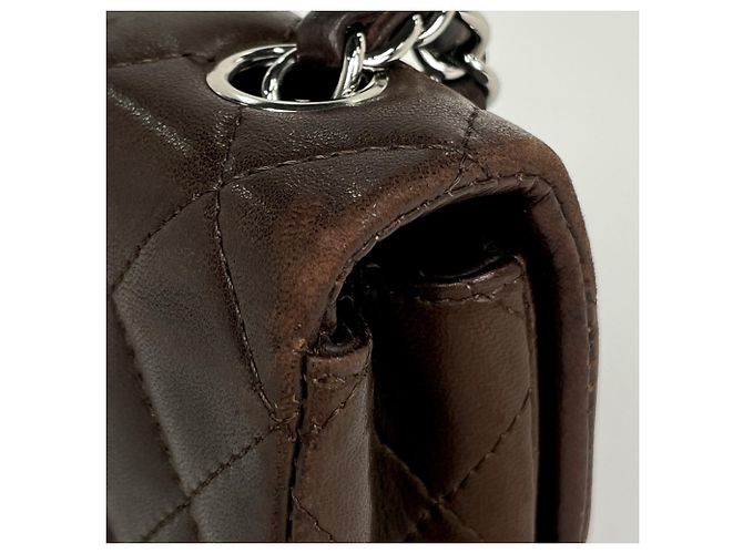 Timeless Borsa a tracolla Chanel Matelassé Single Flap con catena Marrone - vista 5
