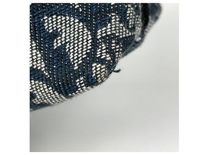 Borsa a tracolla Christian Dior in tela e pelle blu navy - vista 3