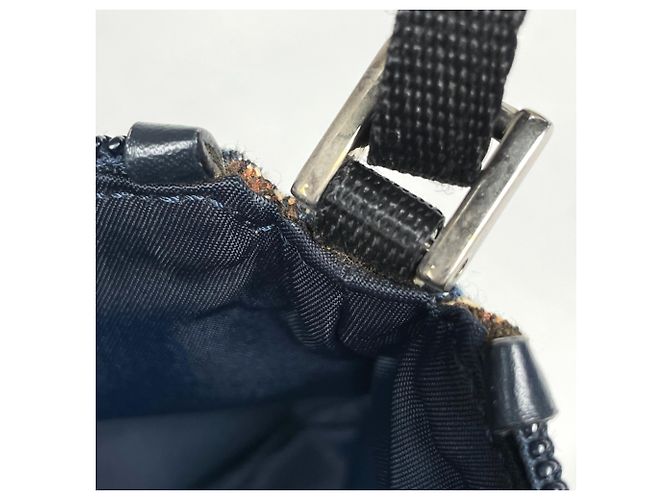 Borsa a tracolla Christian Dior in tela e pelle blu navy - vista 7