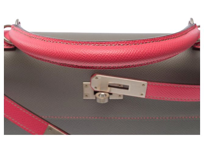 Hermès Borsa HERMES Kelly 28 in Pelle Grigia - 103792 Grigio - vista 10