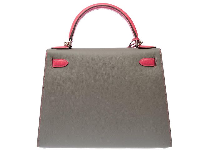 Hermès Borsa HERMES Kelly 28 in Pelle Grigia - 103792 Grigio - vista 4