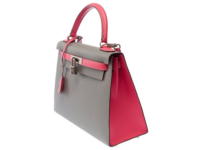 Hermès Borsa HERMES Kelly 28 in Pelle Grigia - 103792 Grigio - vista 5