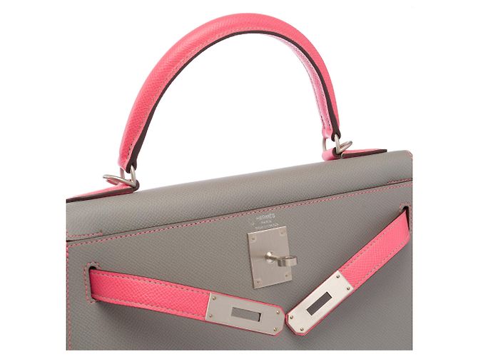 Hermès Borsa HERMES Kelly 28 in Pelle Grigia - 103792 Grigio - vista 7