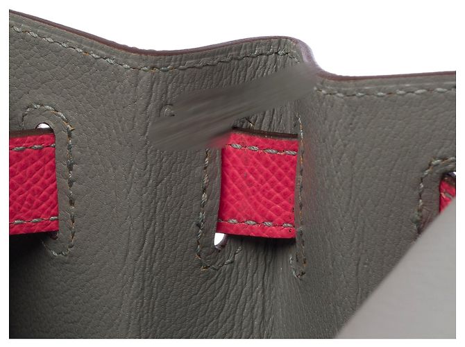Hermès Borsa HERMES Kelly 28 in Pelle Grigia - 103792 Grigio - vista 8