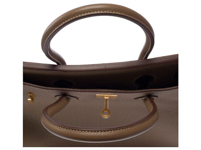 Hermès Borsa HERMES Birkin 35 in Pelle Étoupe - 103793 Taupe - vista 10