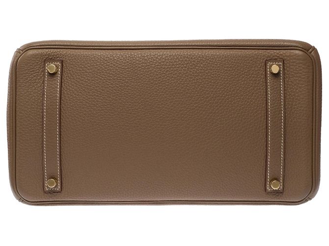 Hermès Borsa HERMES Birkin 35 in Pelle Étoupe - 103793 Taupe - vista 11