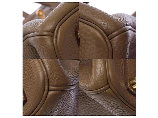 Hermès Borsa HERMES Birkin 35 in Pelle Étoupe - 103793 Taupe - vista 12