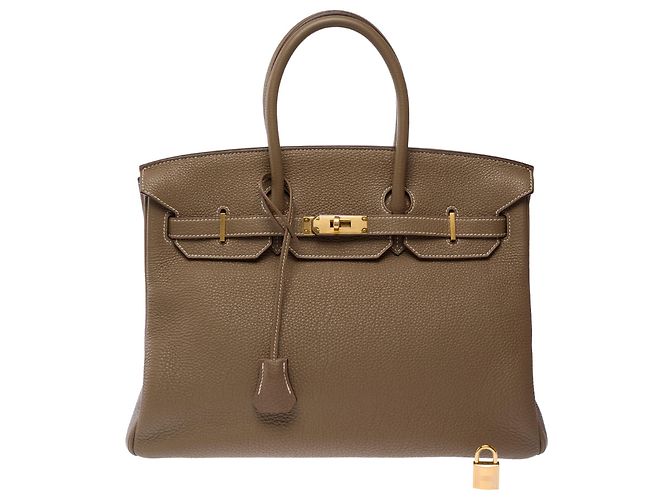 Hermès Borsa HERMES Birkin 35 in Pelle Étoupe - 103793 Taupe - vista 3
